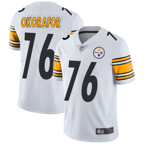 Men Pittsburgh Steelers Football #76 Limited White Chukwuma Okorafor Road Vapor Untouchable Nike NFL Jersey->pittsburgh steelers->NFL Jersey